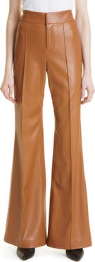 Alice + Olivia Dylan High Waist Faux Leather Wide Leg Pants