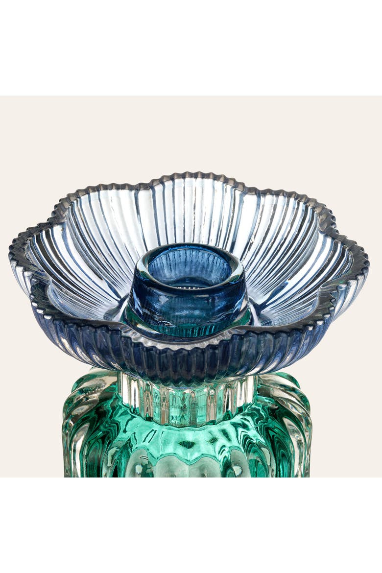 Glass Floral Type Candle Holder and Decorative Object 3 Pcs Set, Alternate, color, Multicolor