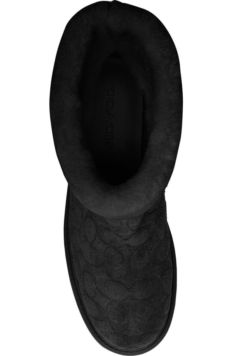 COACH Chunky High-Pile Fleece Boot, Alternate, color, Black