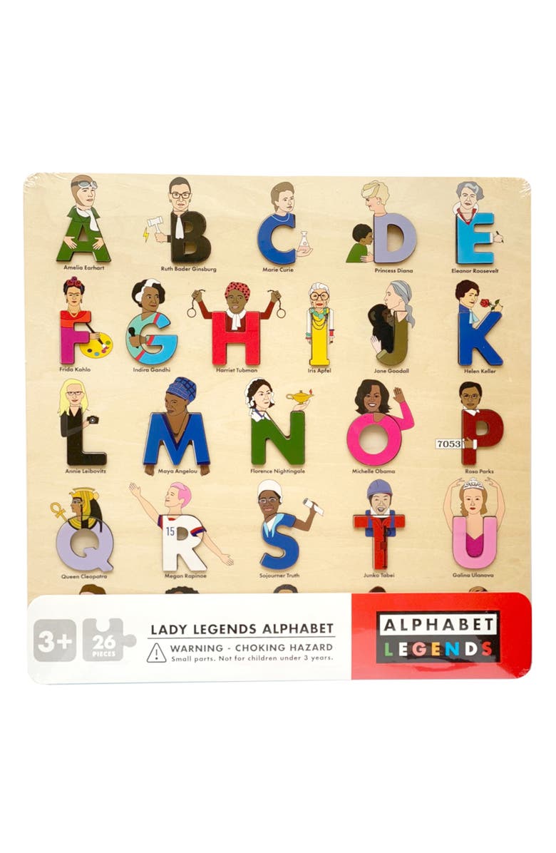 Alphabet Legends Lady Legends Wooden Alphabet Puzzle, Alternate, color, 