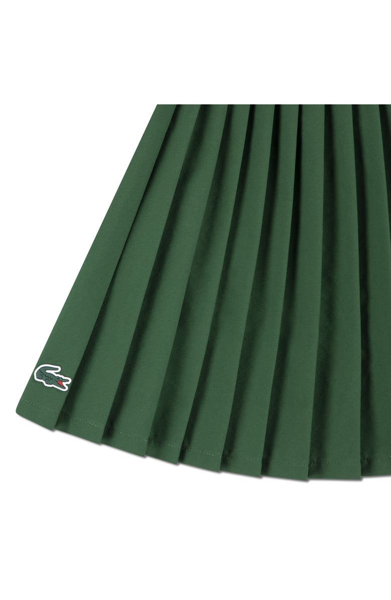 Lacoste Kids' Pleated Logo Sport Pleated Skirt, Alternate, color, Vert
