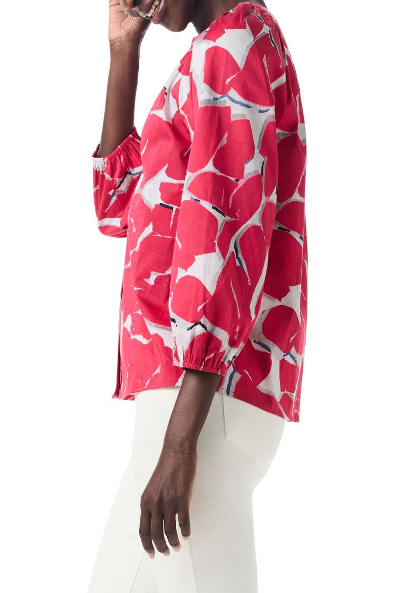 Bold Petals Button-Up Shirt, Alternate, color, RED MULTI