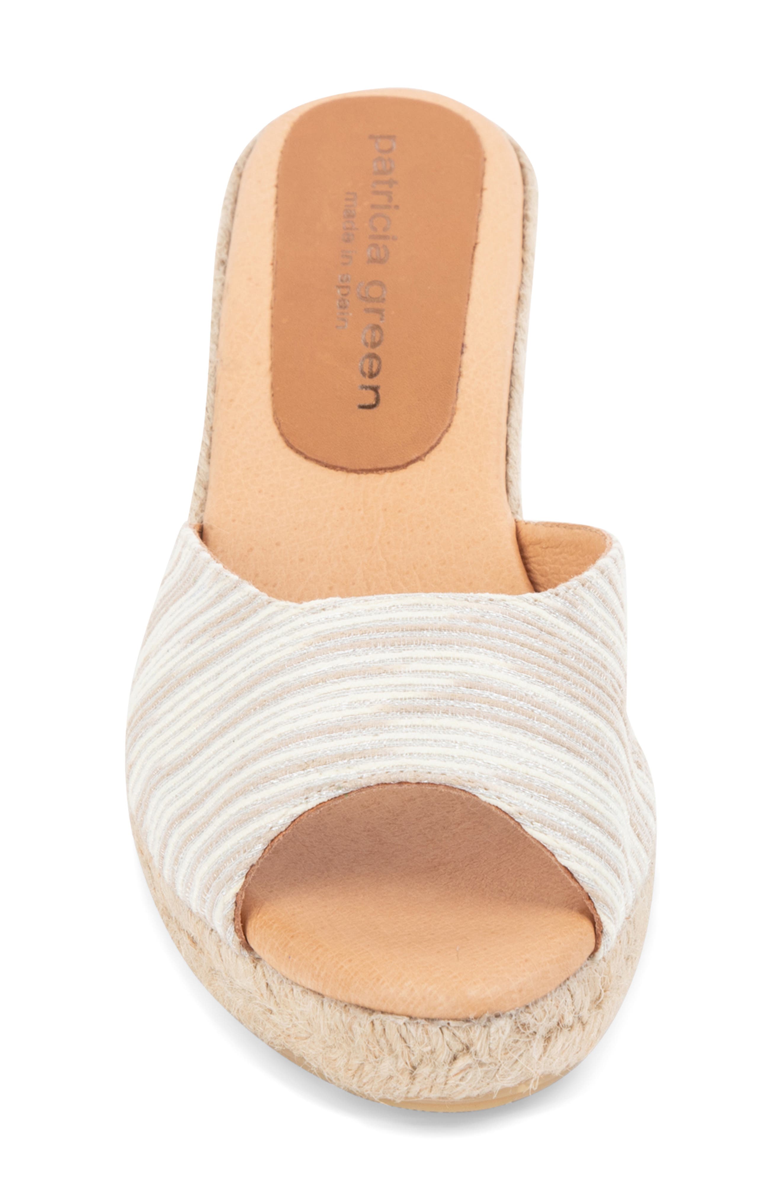 patricia green Verona Espadrille Wedge Sandal, Alternate, color, Metallic Pearl