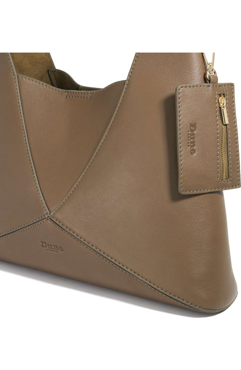 Dune London Dinidearest Leather Shoulder Bag, Alternate, color, Khaki