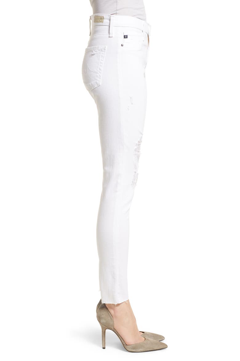 The Farrah High Waist Ankle Skinny Jeans, Alternate, color, UNCHARTED WHITE