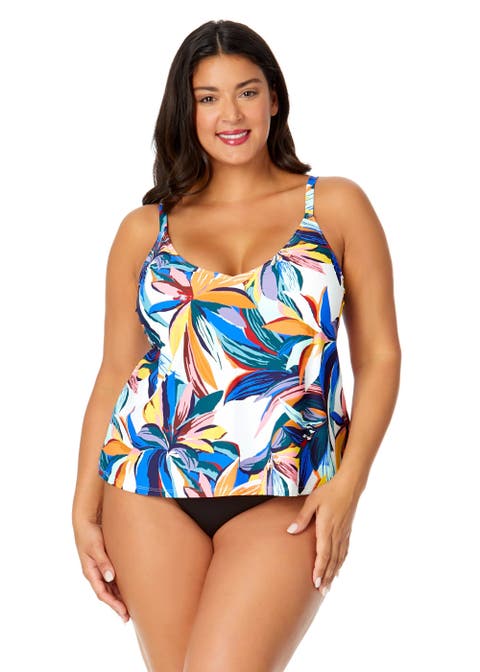 Women's Plus Riviera Floral Easy Triangle Tankini Swim Top