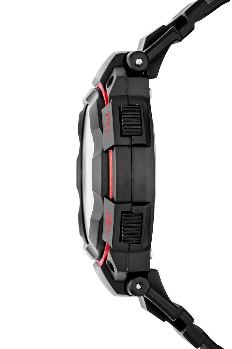 Ruhland Digital Sport Watch, 45mm, Alternate, color, BLACK/ RED