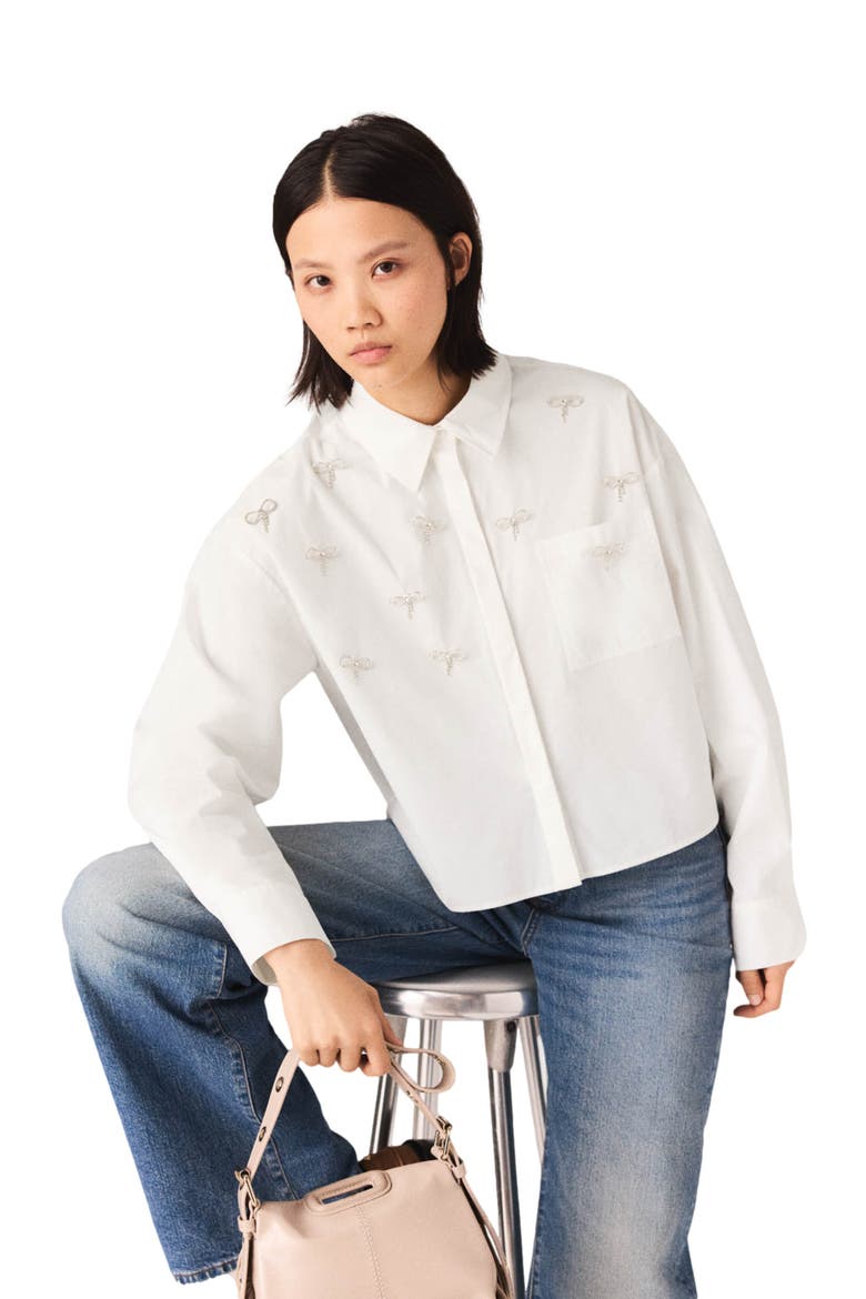 Jewel detail shirt, Alternate, color, White
