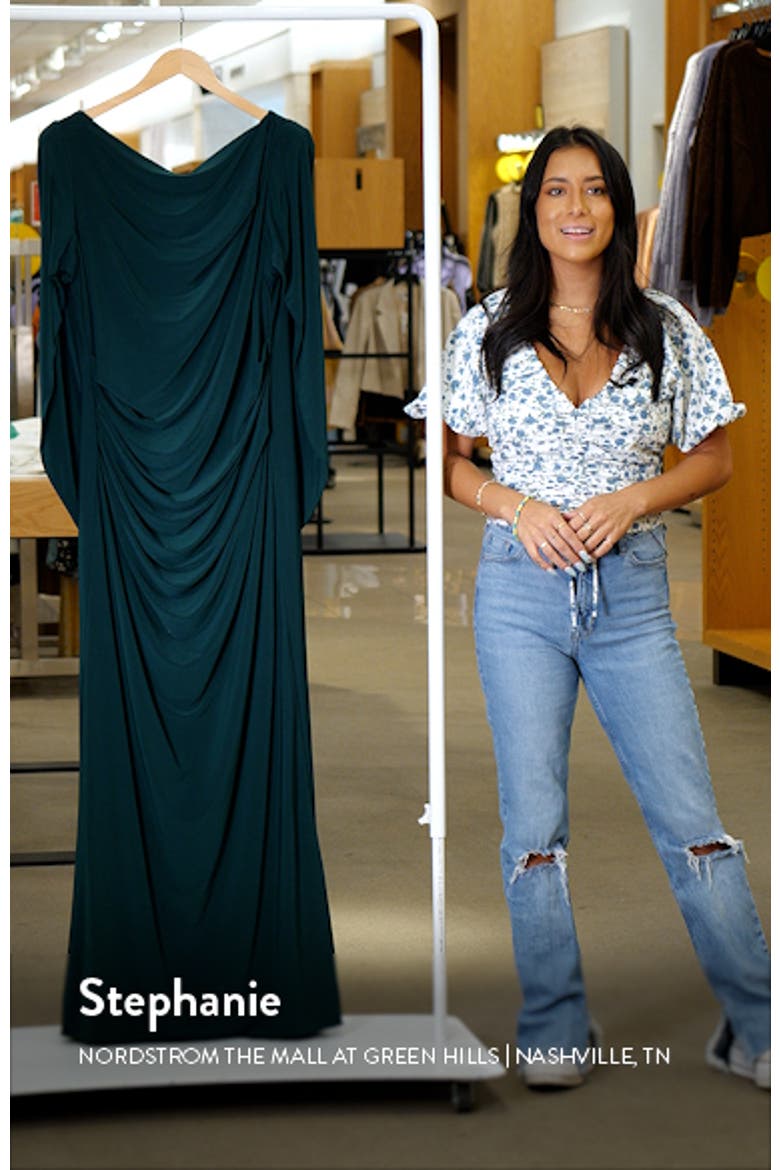 Drape Back Column Gown video