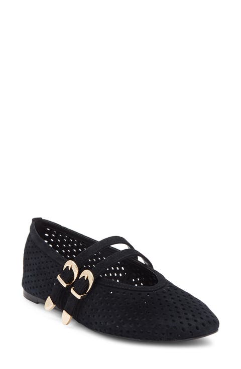 Lissa Perforated Mary Jane Flat (Women)