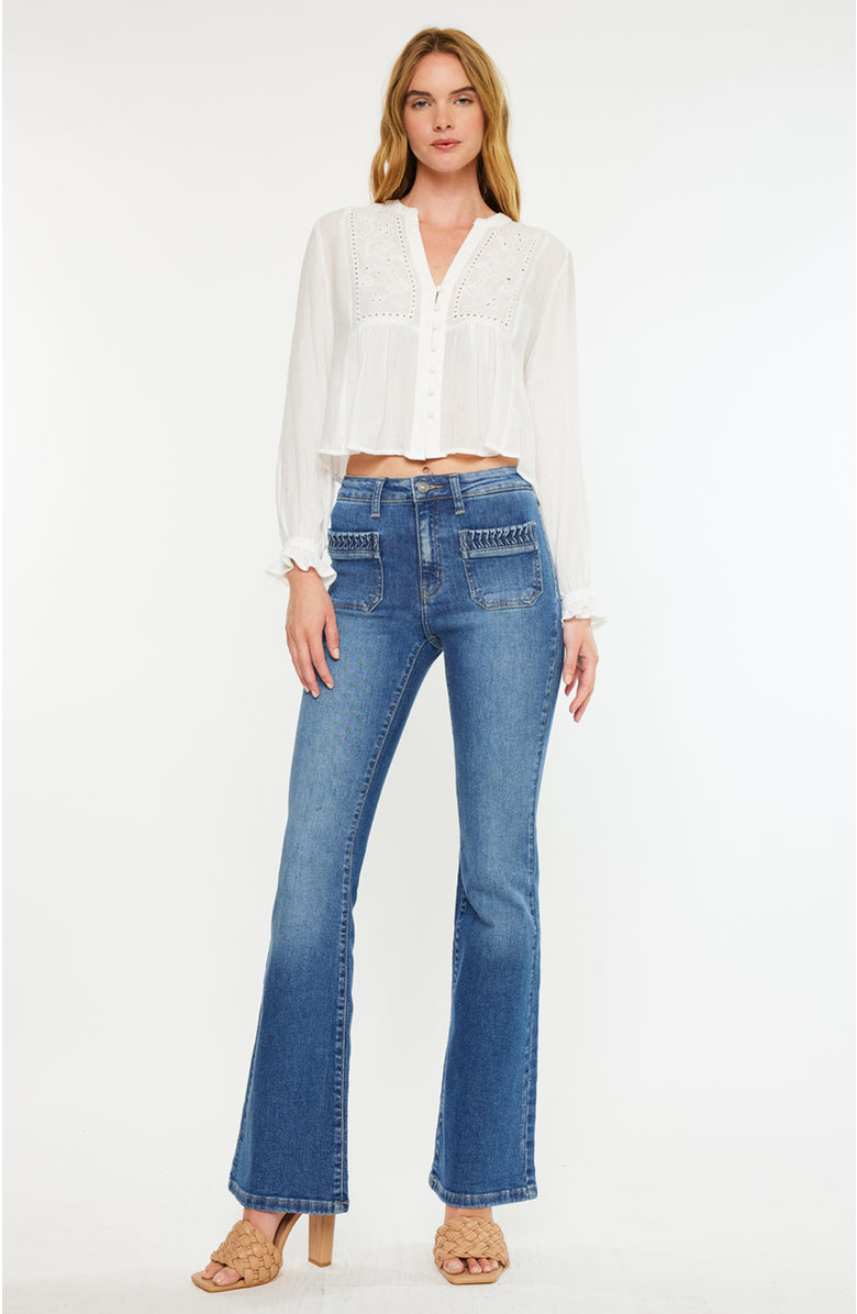 KanCan Kasey High Rise Flare Jeans, Alternate, color, Medium Wash