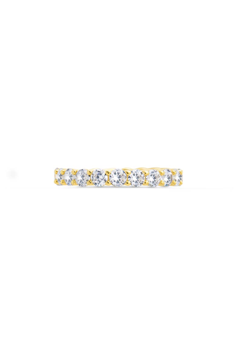 14K Gold Plated Sterling Silver Cubic Zirconia Eternity Ring, Alternate, color, GOLD