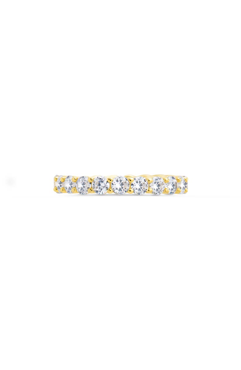 Sterling Forever 14K Gold Plated Sterling Silver Cubic Zirconia Eternity Ring, Alternate, color, Gold
