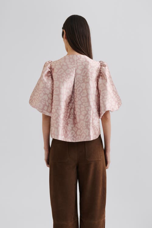 Malina Cleo Pouf Balloon Sleeve Blouse In Pink