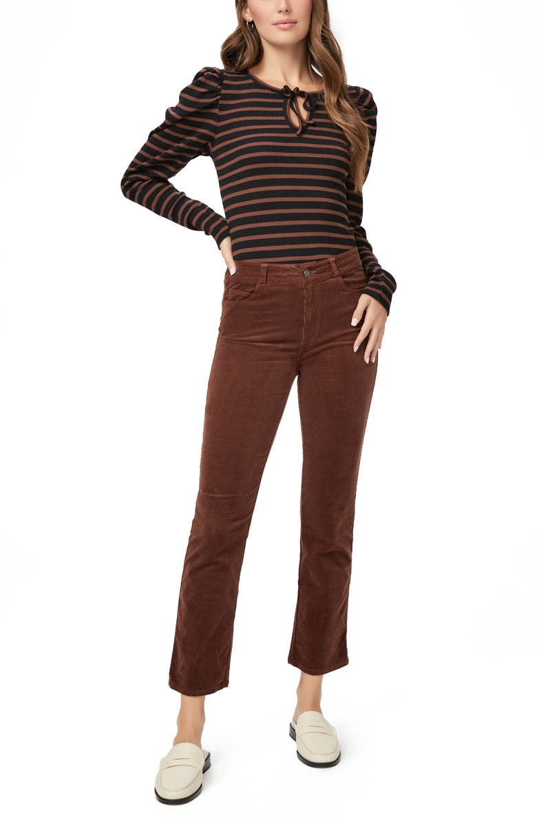 PAIGE Cindy High Waist Ankle Slim Straight Leg Corduroy Jeans, Alternate, color,