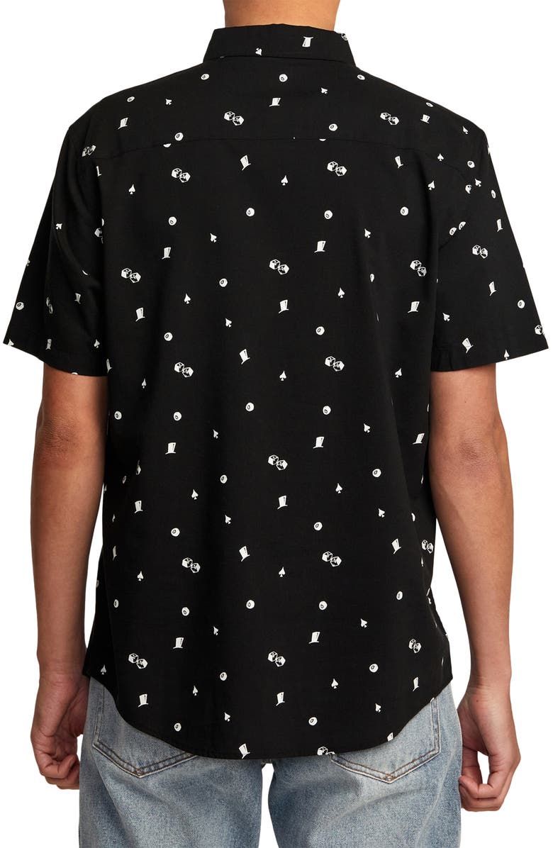 RVCA Degenerate Short Sleeve Button-Up Shirt, Alternate, color, 