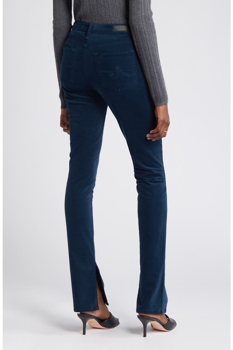 Mari High Waist Slim Straight Leg Velvet Jeans, Alternate, color, ATLANTIC NIGHT
