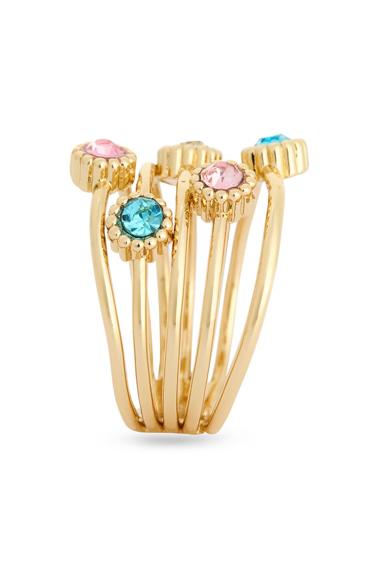 Bezel Crystal Layered Band Ring, Alternate, color, PINK MULTI- GOLD