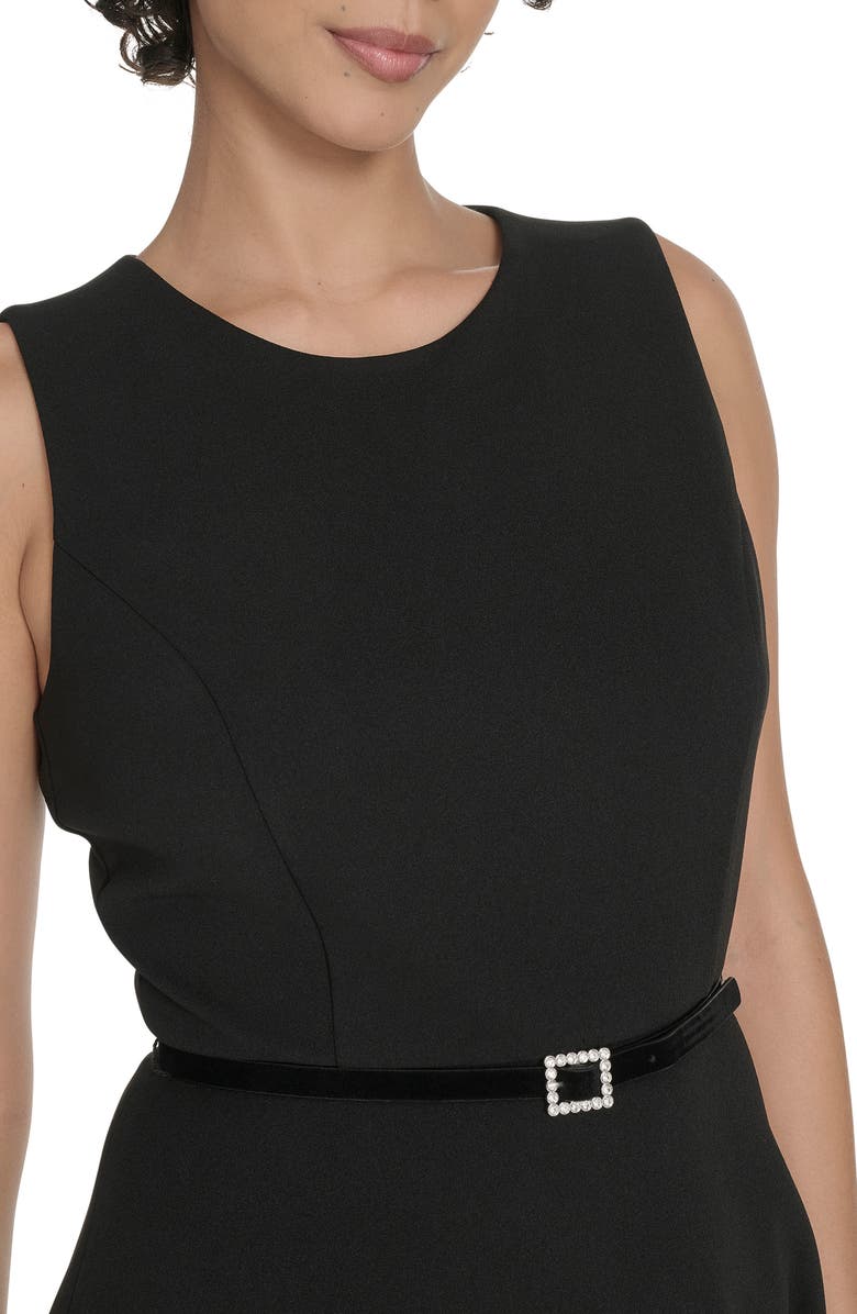 Tommy Hilfiger Sleeveless Scuba Crepe Midi Dress, Alternate, color, Black