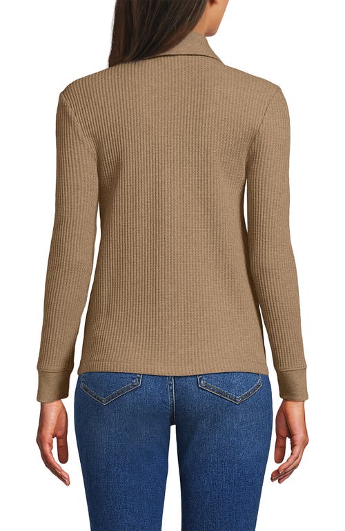 Lands' End Waffle Relaxed Long Sleeve Shirt Jacket In Neutral