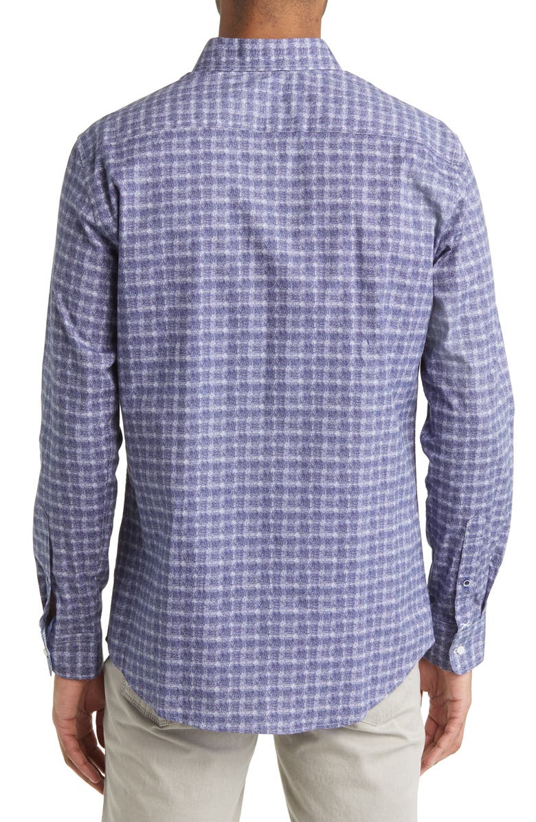 Brax Harold Check Hi Flex Stretch Cotton Button-Up Shirt, Alternate, color, Blue