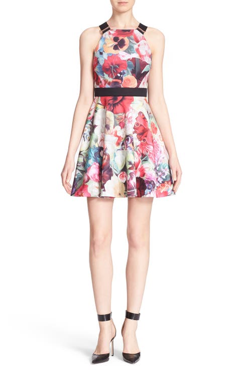 'Samra - Floral Swirl' Sleeveless Skater Dress