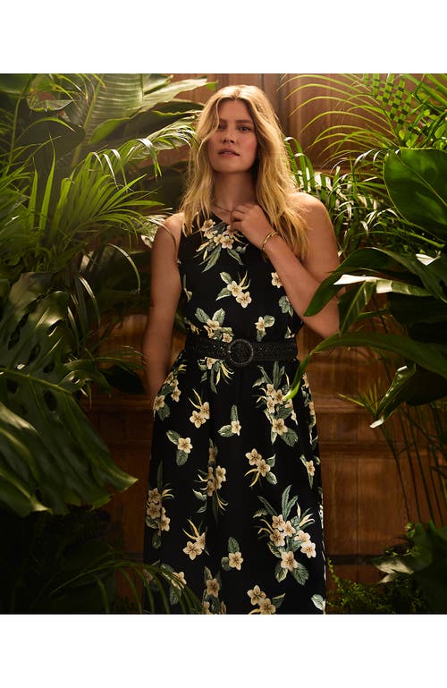 LANDS' END LANDS' END CREASELESS ONE SHOULDER MIDI DRESS