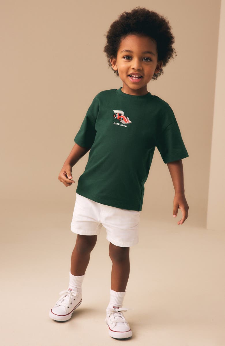 NEXT Kids' Race Car Embroidered Cotton T-Shirt, Alternate, color, Green