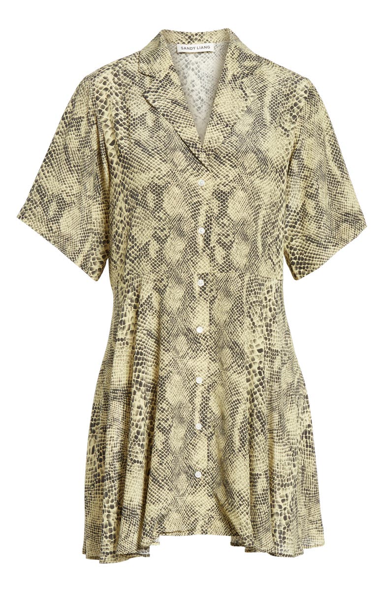 Sandy Liang Snake Print Shirtdress, Alternate, color, 
