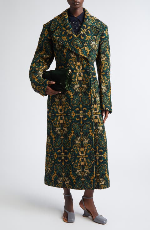 Rafaella Geo Print Belted Coat