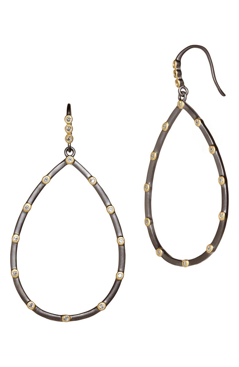 FREIDA ROTHMAN Teardrop Frontal Hoop Earrings, Main, color, 