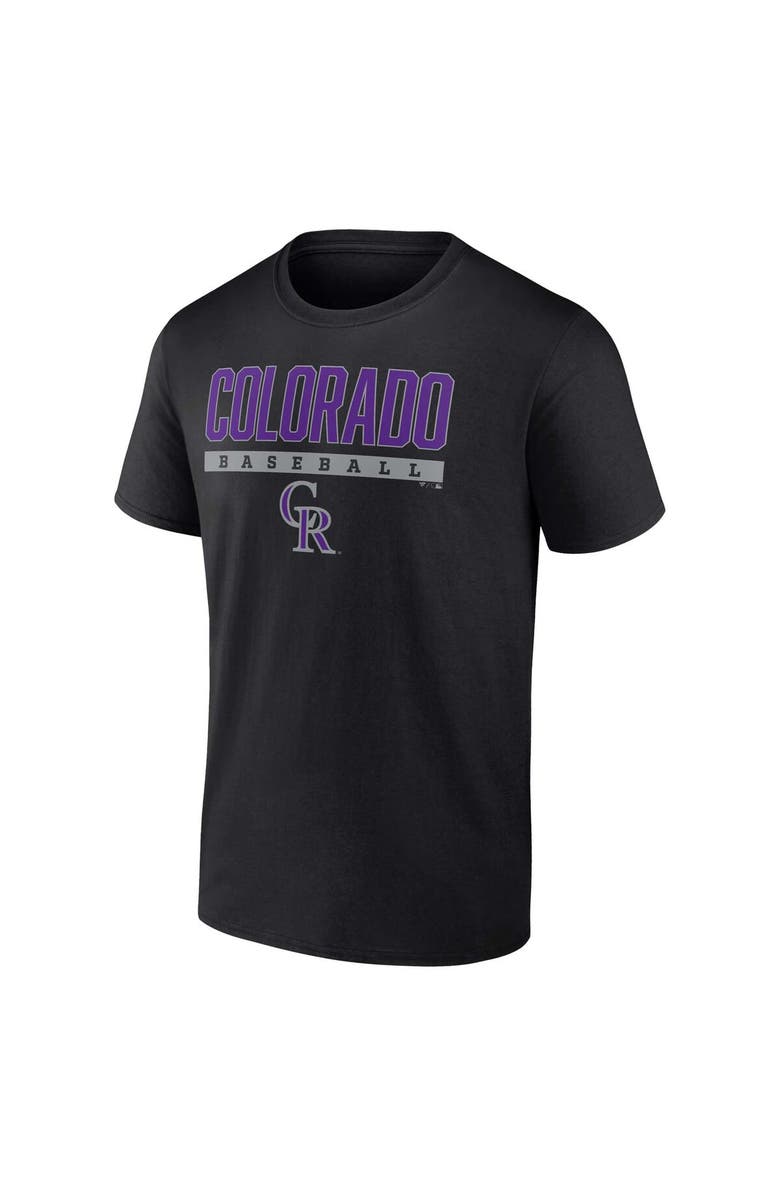 FANATICS Men's Fanatics Branded Black Colorado Rockies Power Hit T-Shirt, Alternate, color, 