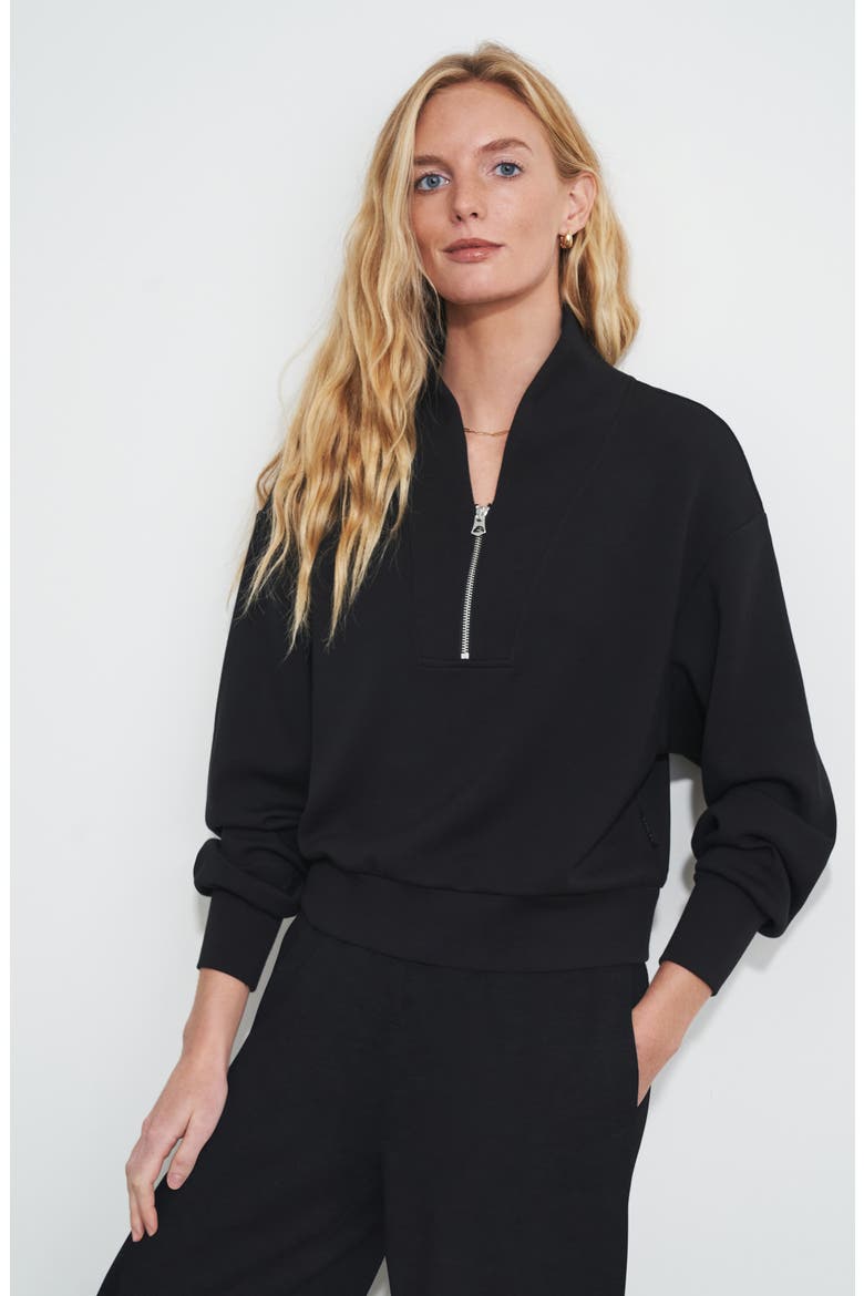 Davidson Woven Sweatshirt, Alternate, color, BLACK