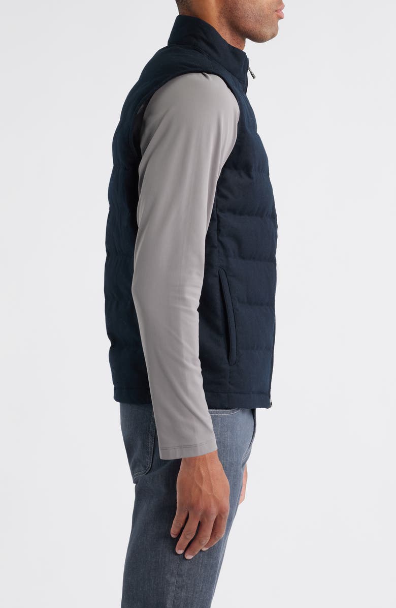 Peter Millar Davos Quilted Wool Flannel Vest, Alternate, color, Black