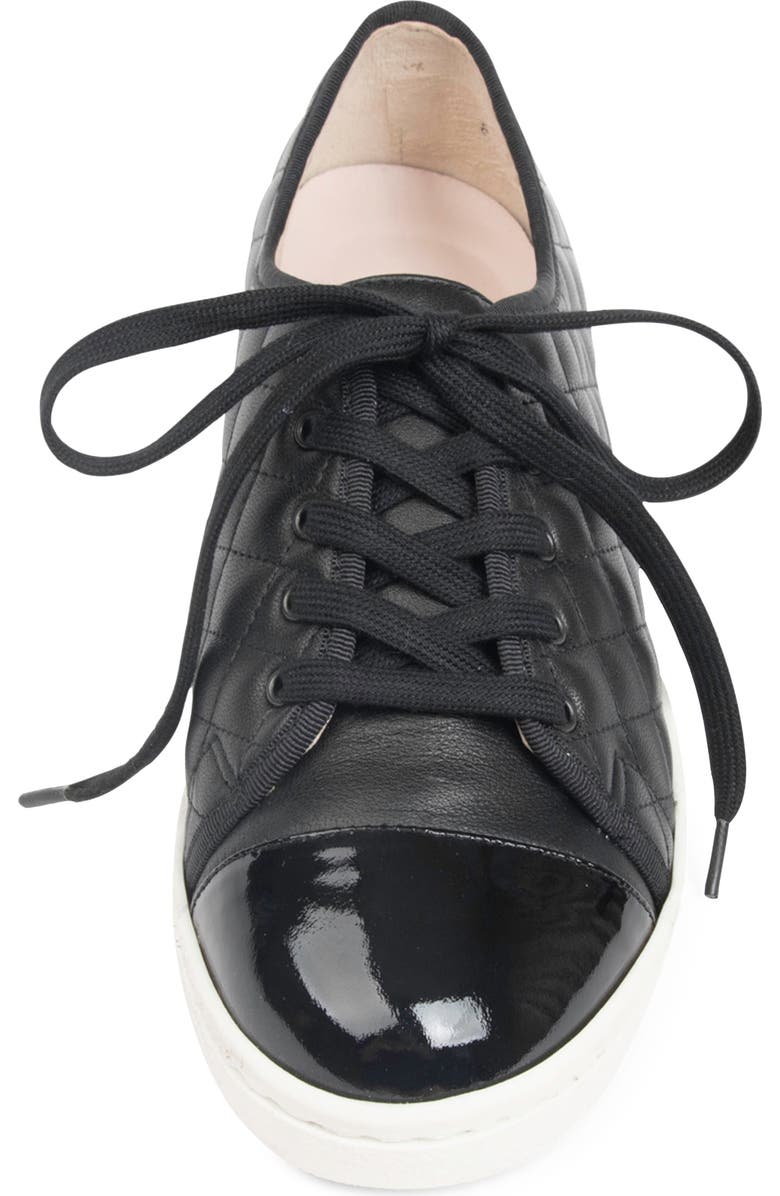 PAUL MAYER Samba Cap Toe Sneaker, Alternate, color, Black/ Black Patent