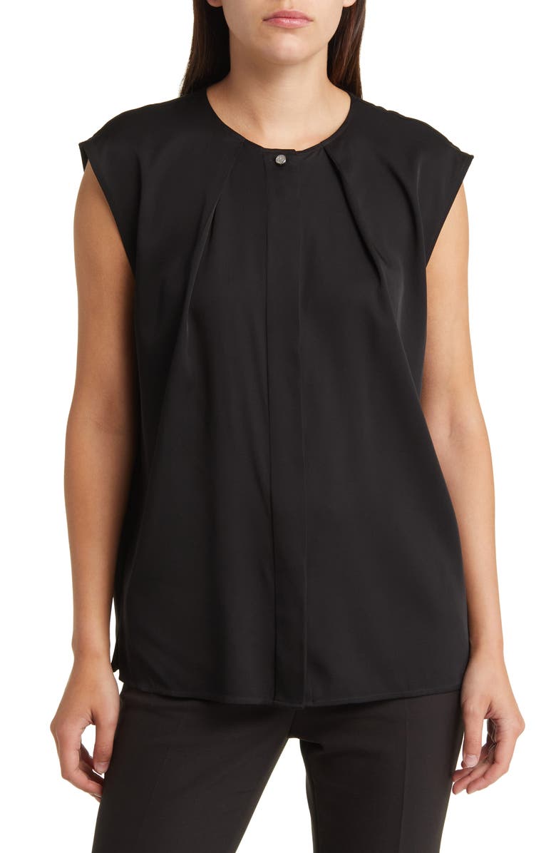 BOSS Bielli Silk Cap Sleeve Top, Alternate, color,