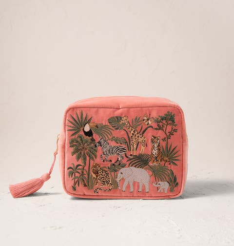 World Wildlife Velvet Wash Bag
