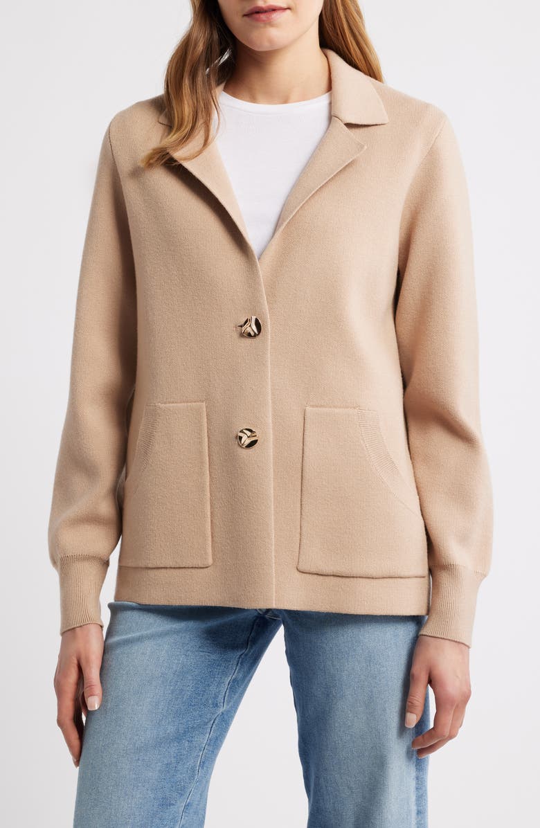 CITY BLUES Sweater Blazer, Main, color, Champagne