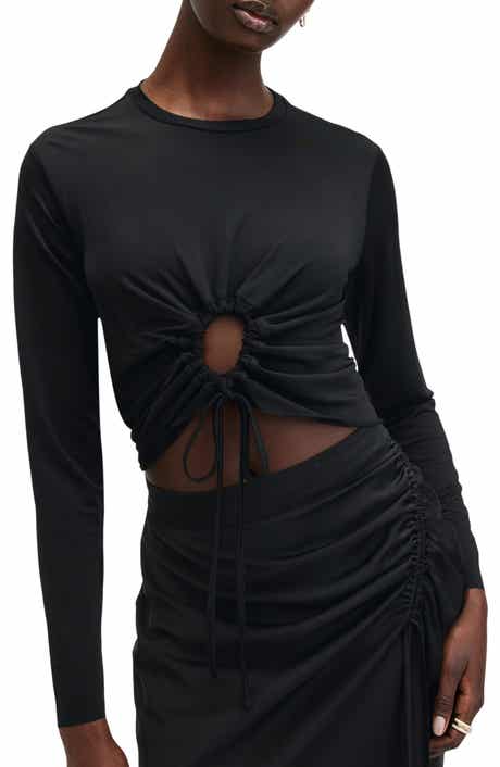 AllSaints Xylia Tie Front Crop Top