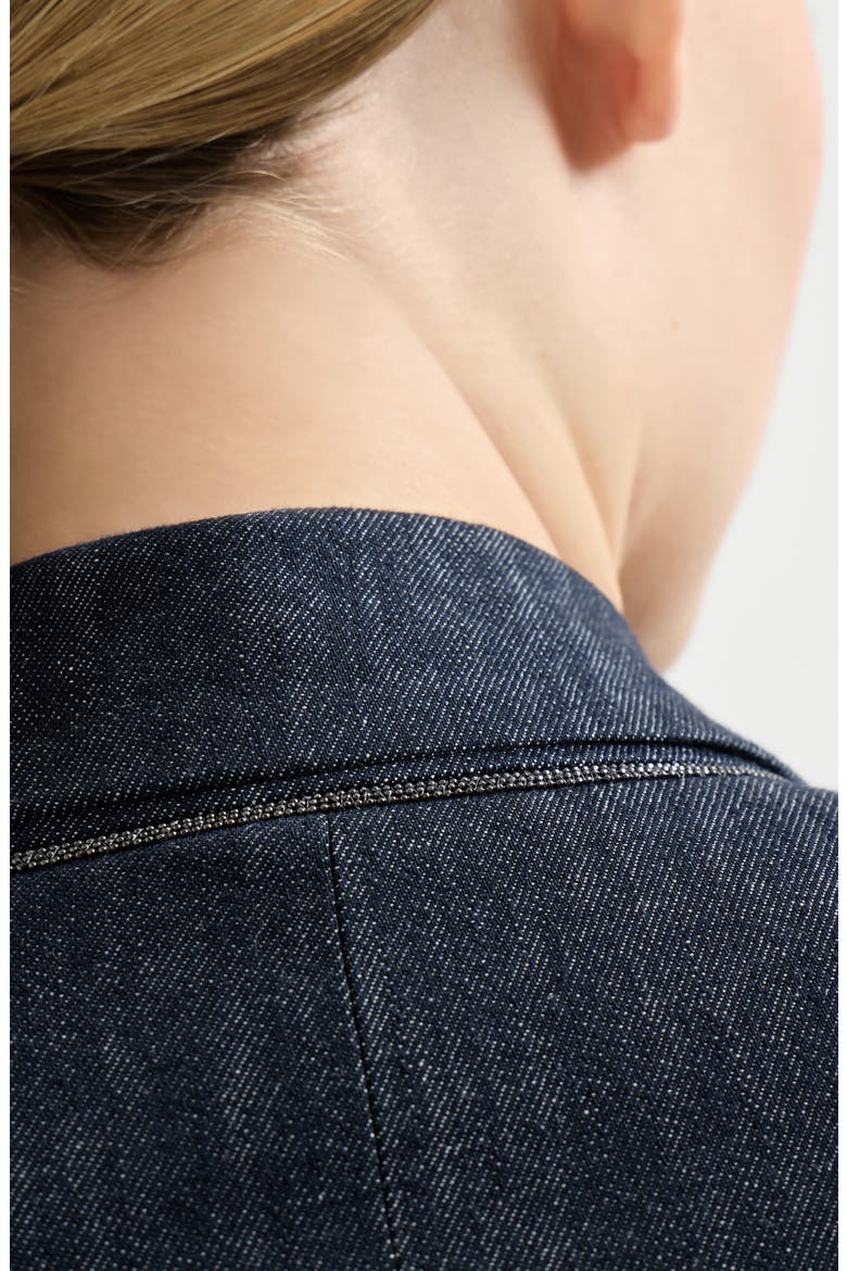 Denim-effect twill blazer, Alternate, color, Dark Denim