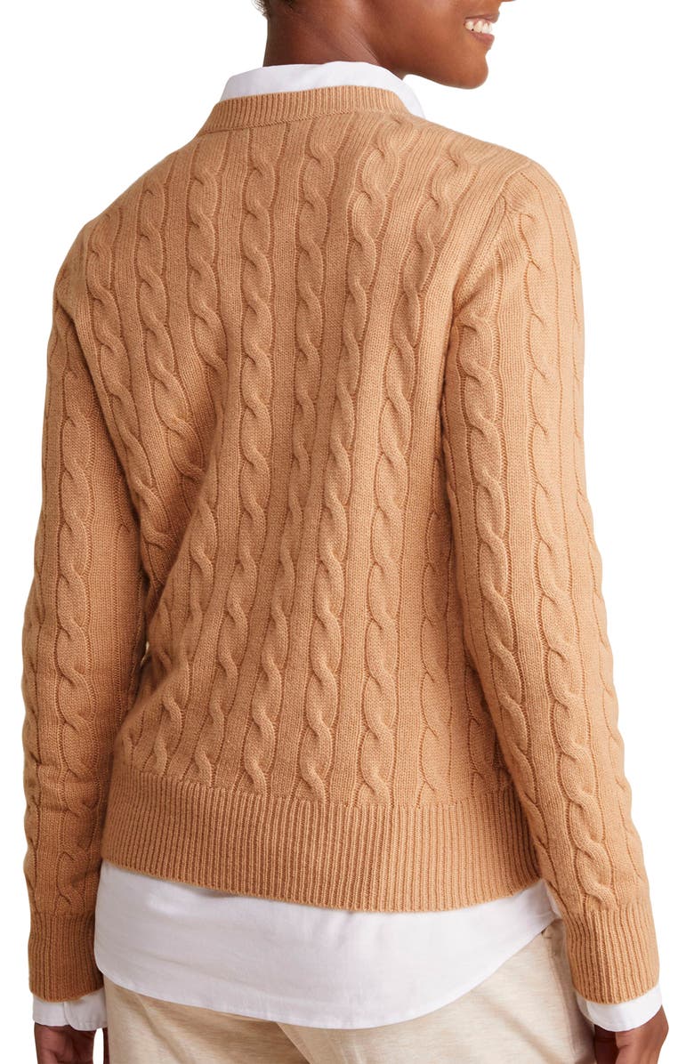 vineyard vines Cable Stitch Cashmere Sweater, Alternate, color, 