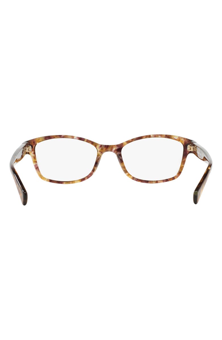 COACH 49mm Small Rectangular Optical Glasses, Alternate, color, Lite Tort