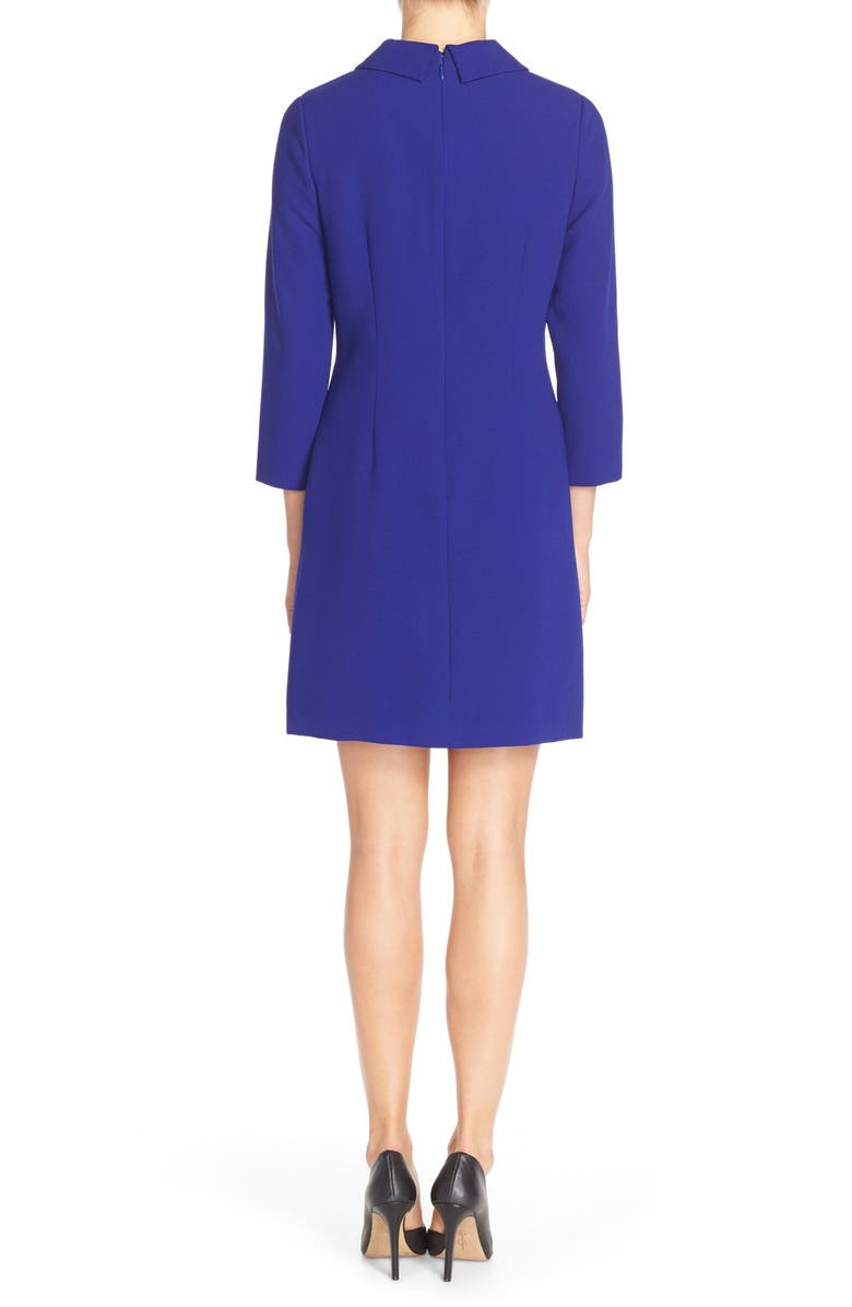 Vince Camuto Embellished Collar Crepe Shift Dress, Alternate, color, 