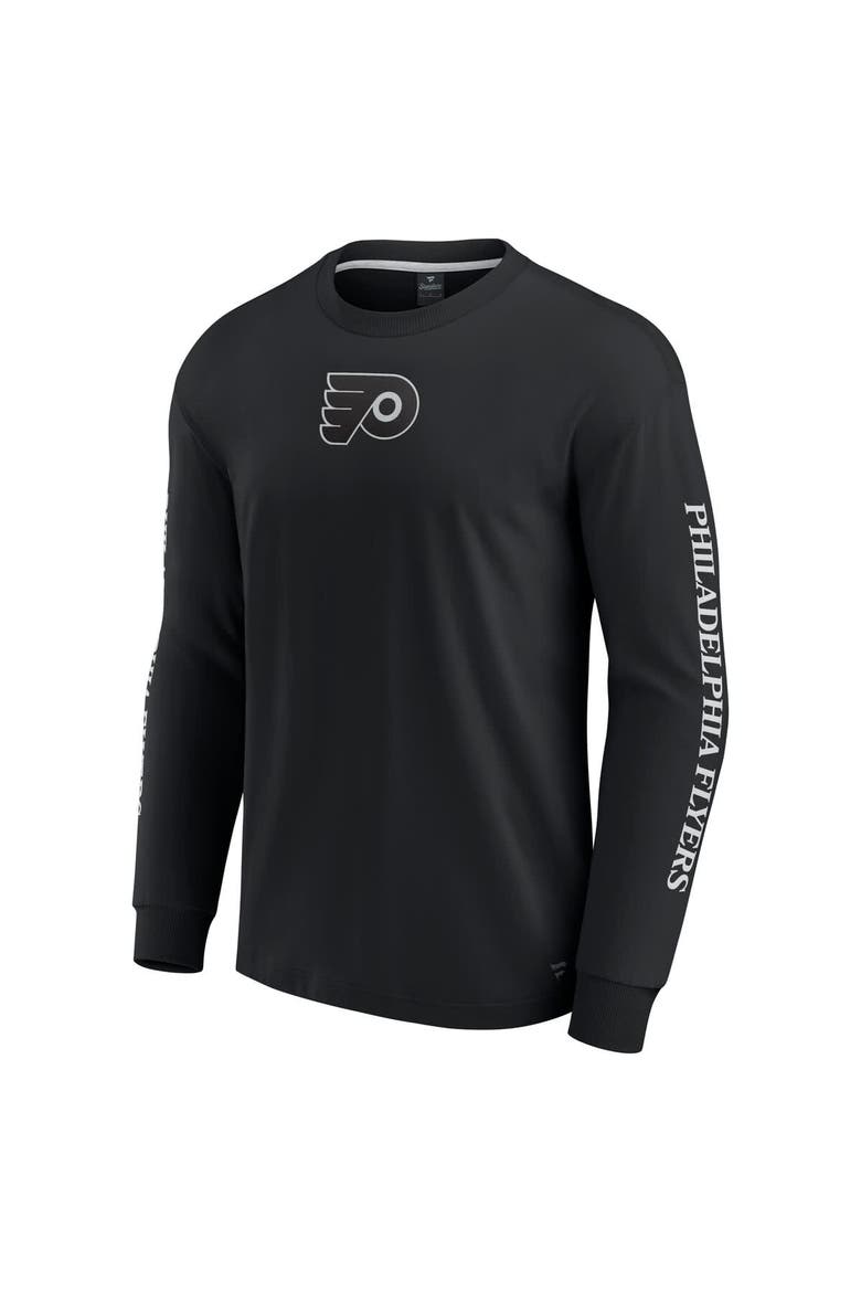 Men's Fanatics Black Philadelphia Flyers Elements Strive Long Sleeve T-Shirt, Alternate, color, Black