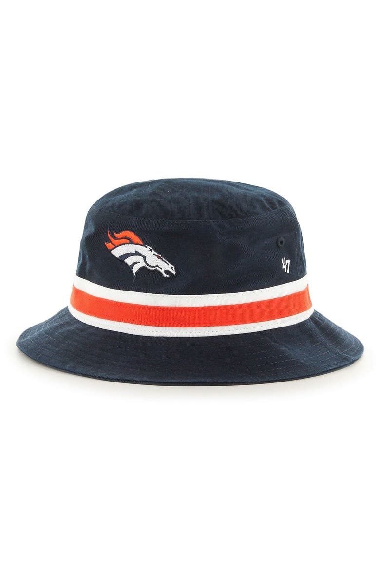 '47 Men's '47 Navy Denver Broncos Striped Bucket Hat, Main, color, Navy