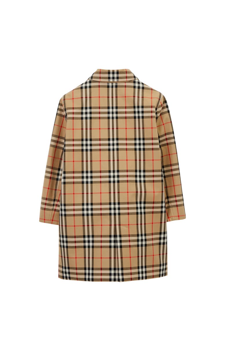 Reversible Check Gabardine Car Coat, Alternate, color, Archive beige