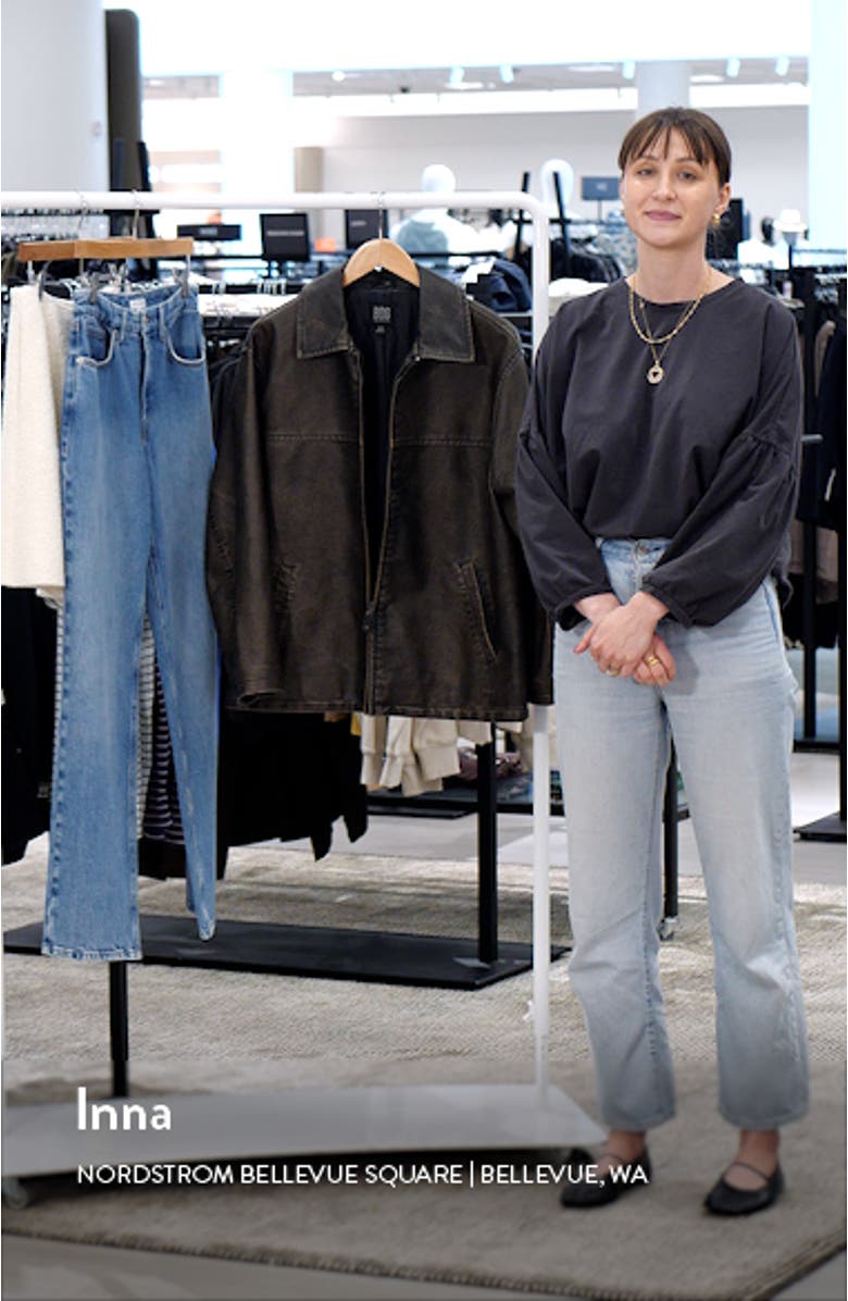 Faux Leather Aviator Jacket, sales video thumbnail