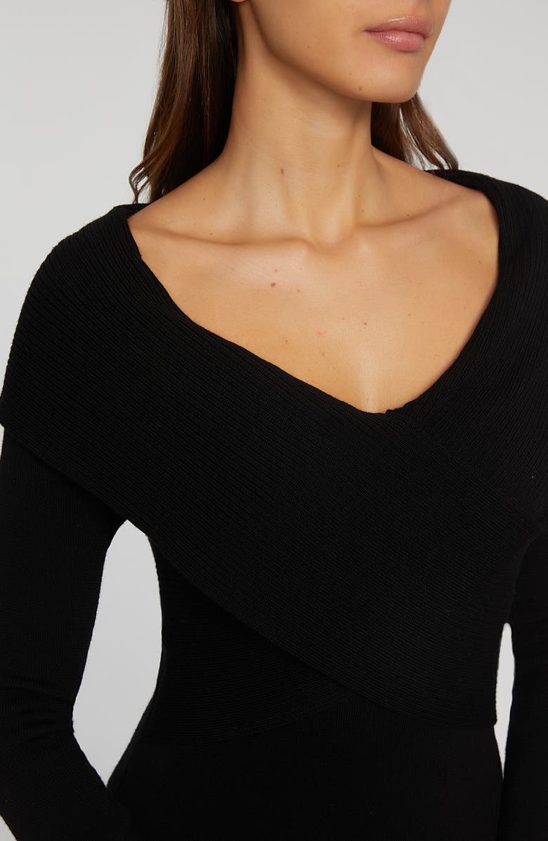 Elie Tahari The Rowan Long Sleeve Merino Wool Midi Sweater Dress, Alternate, color, 