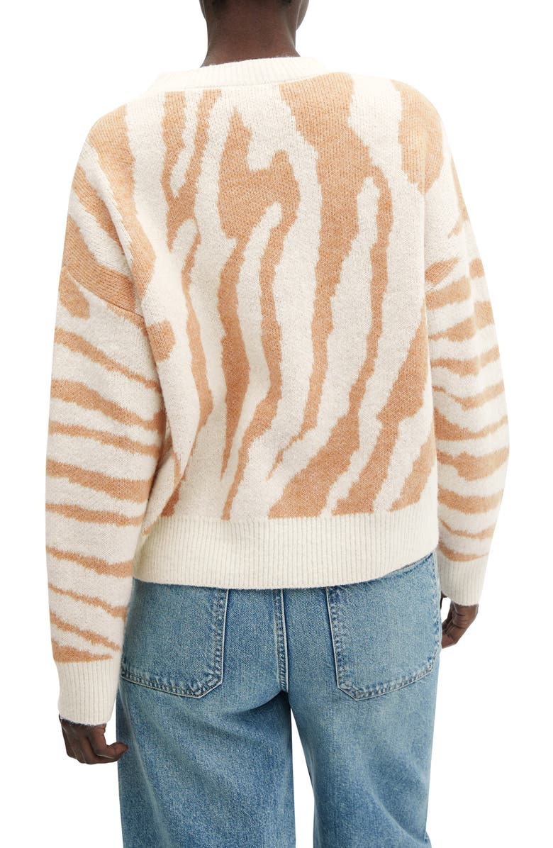 MANGO Animal Pattern Crewneck Sweater, Alternate, color, 