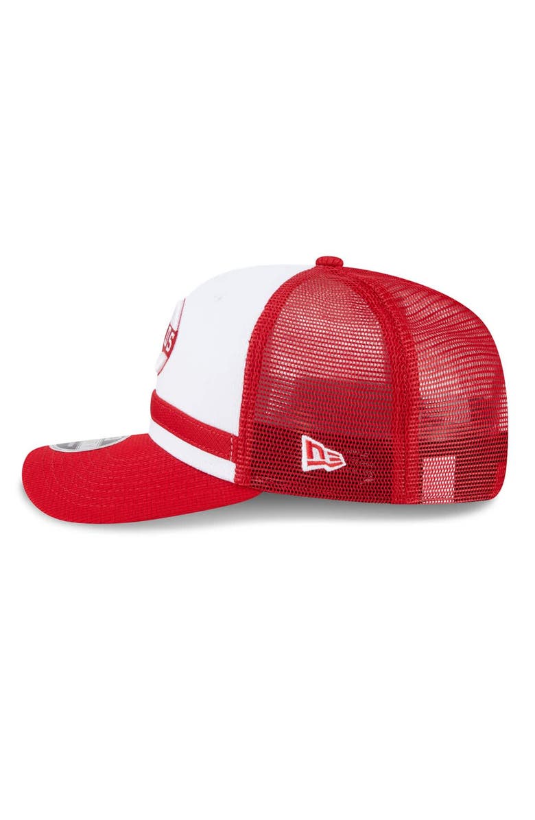 New Era Men's New Era White/Red Cincinnati Reds 2025 Batting Practice 9SEVENTY Stretch-Snap Trucker Hat, Alternate, color,